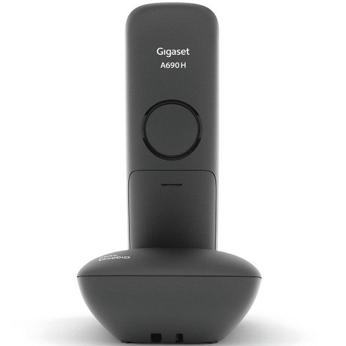 Gigaset A690 - Teléfono Inalámbrico DECT Analógico con Manos Libres, Bloqueo de Llamadas, Pantalla Grande Iluminada de 2 Pulgadas, Agenda 100 Contactos, ECO DECT - Negro